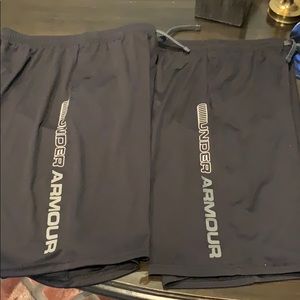 2 Pair Excellent cond Boys YXL Under Armour shorts